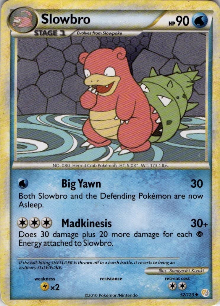Slowbro 52/123 Uncommon HeartGold SoulSilver Pokemon Heavily Played