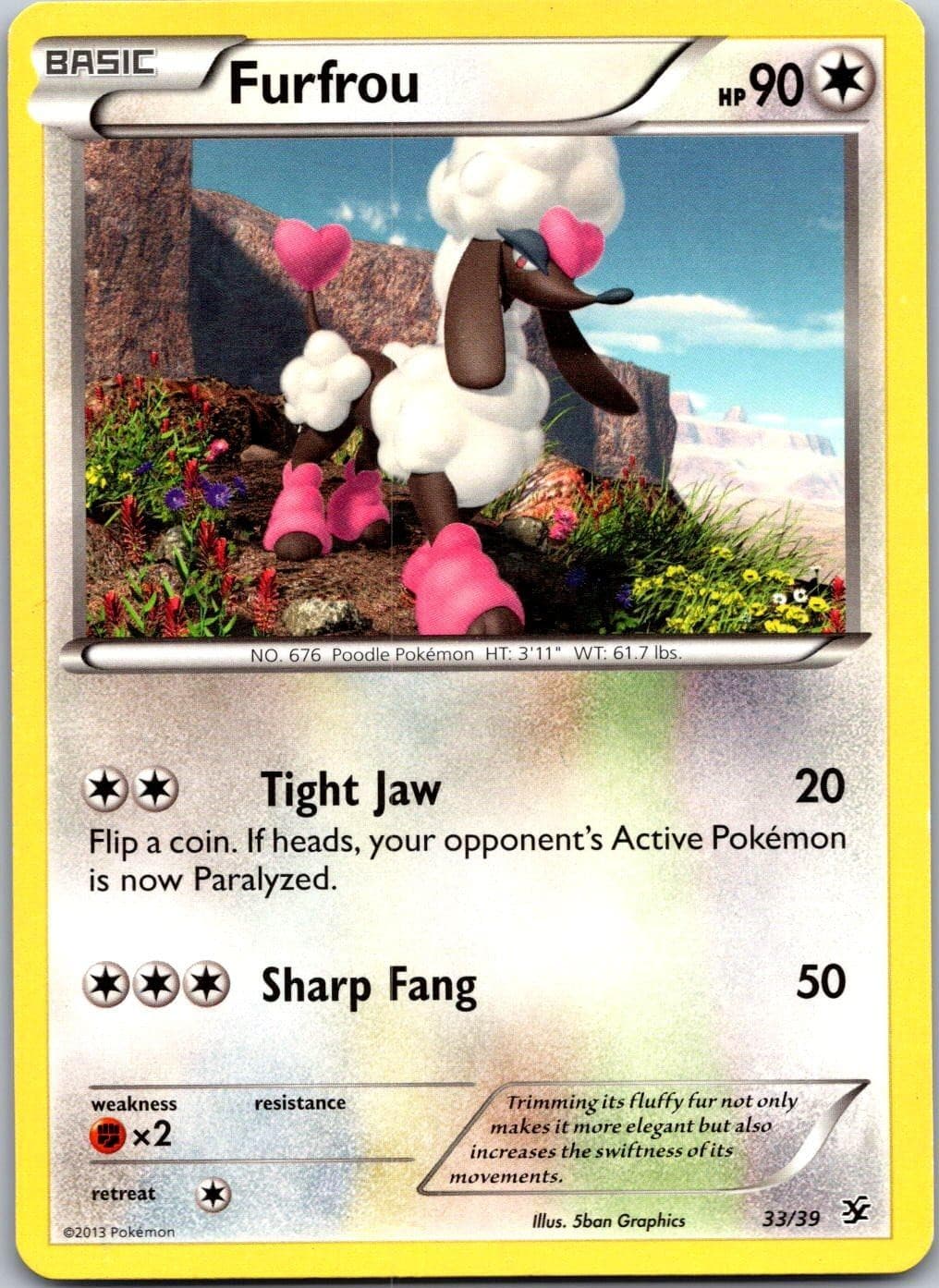 Furfrou 33/39 Kalos Starter Set Pokemon Heavily Played