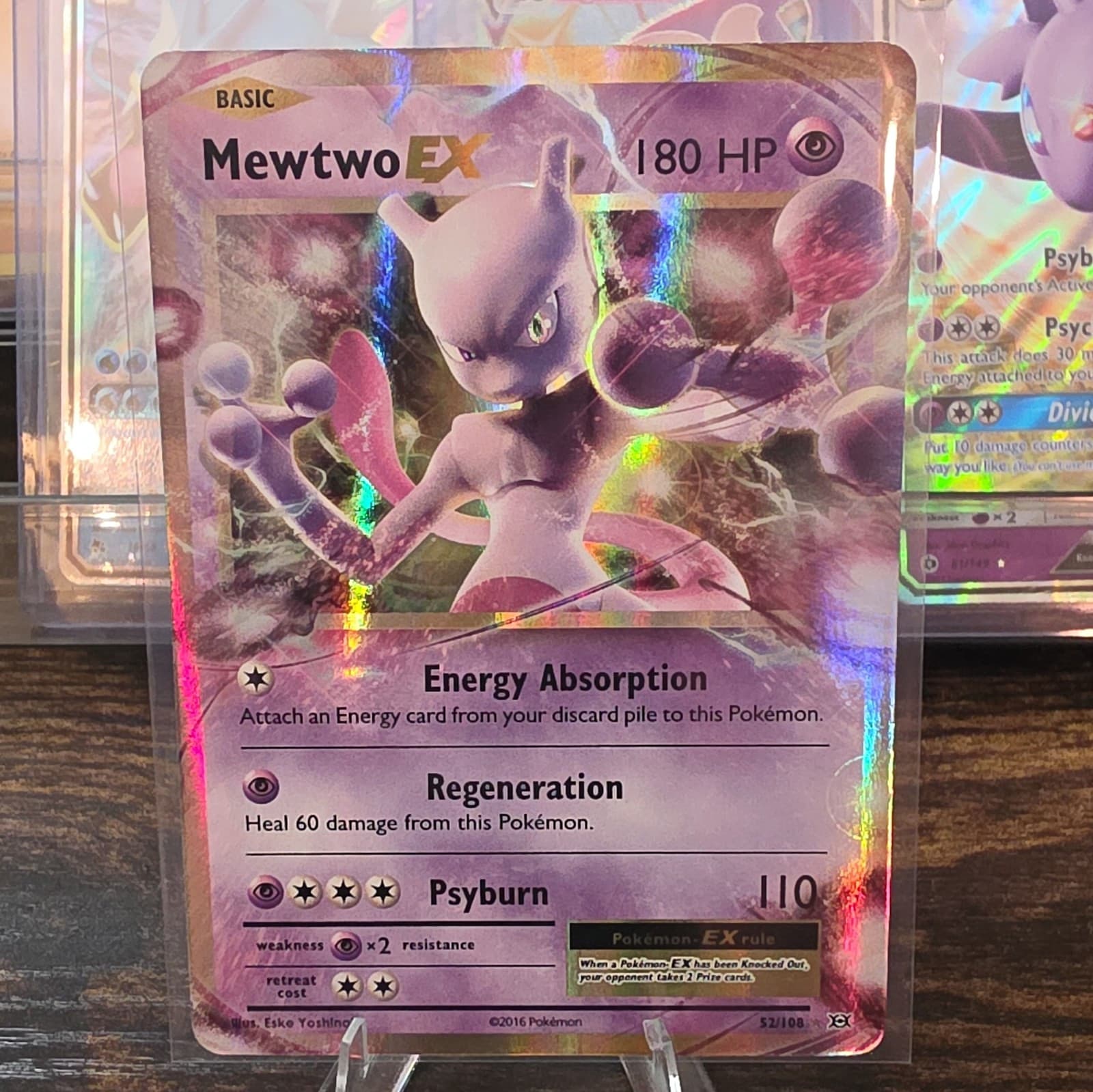 Pokemon TCG Mewtwo EX Evolutions 52/108 English Ultra Rare Basic Holo 180 HP