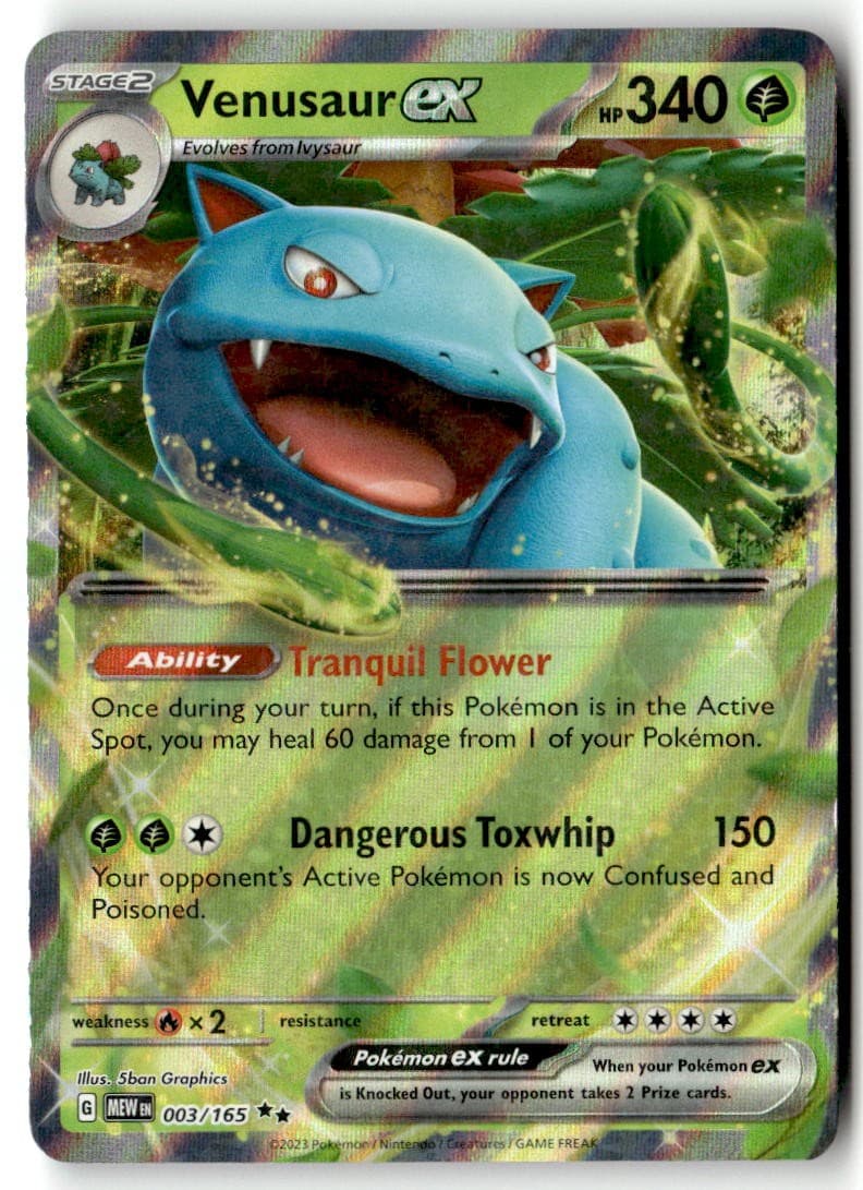 Venusaur ex 003/165 Holofoil - SV: Scarlet & Violet 151 - PTCG - NM