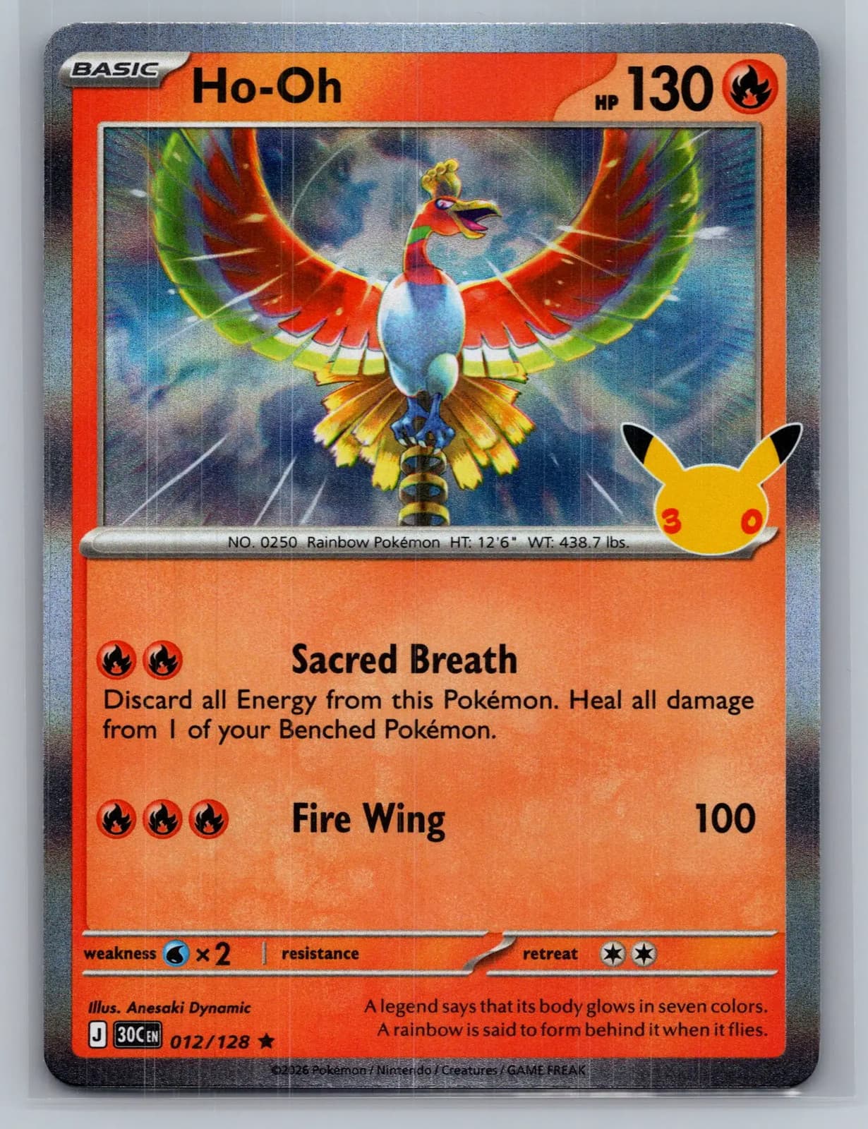 Ho-Oh #12/128 2026 30th Celebration Pokemon TCG