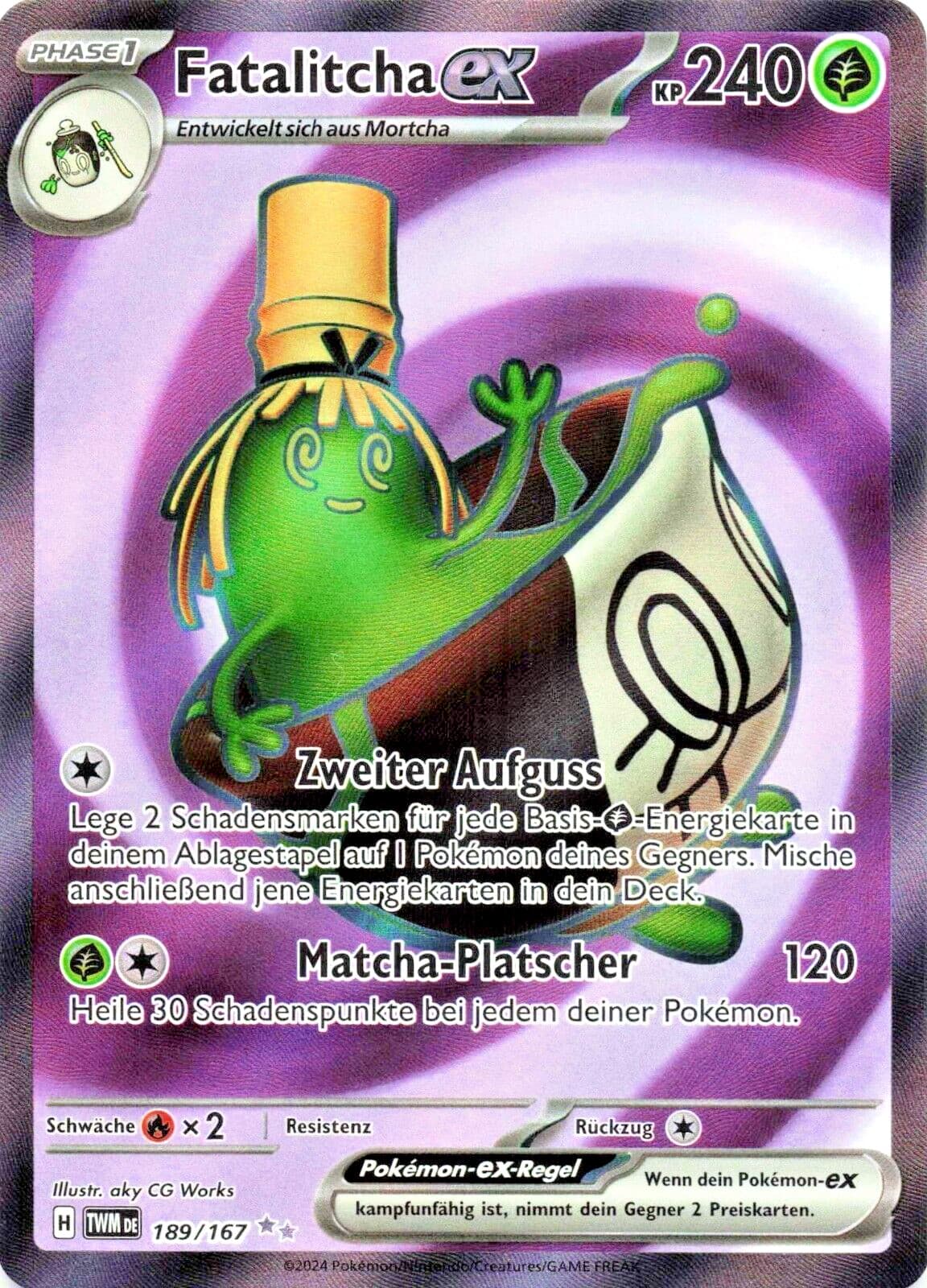 Pokémon Karte Fatalitcha ex TWM 189/167 Maskerade im  Zwielicht Deutsch NM Rare 