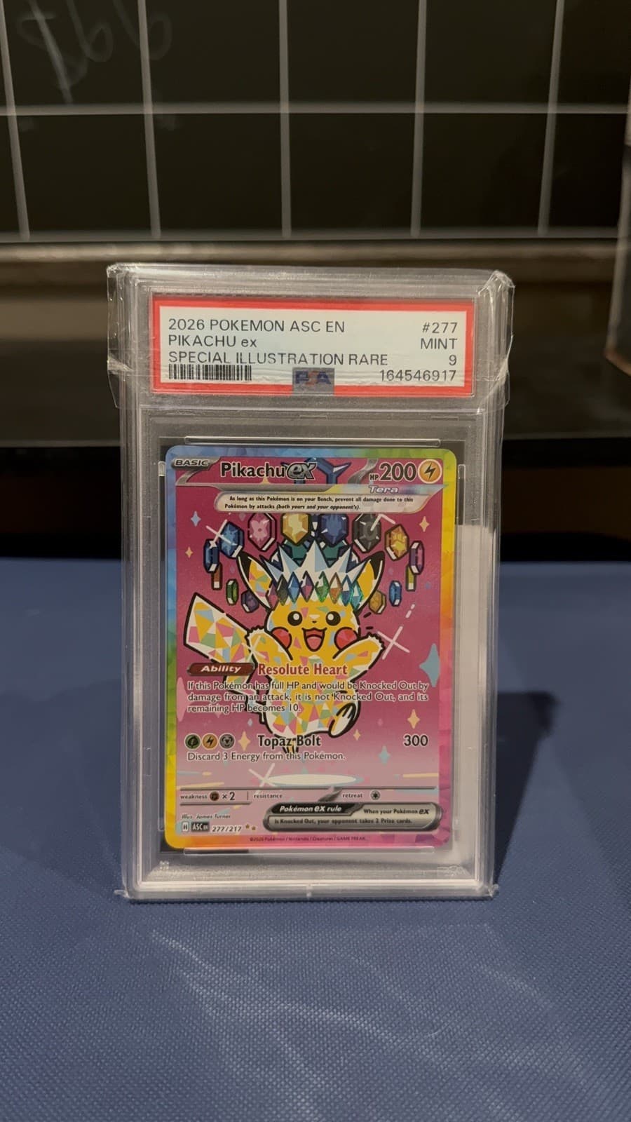 2026 POKEMON ASCENDED HEROES SPECIAL ILLUSTRATION RARE #277 PIKACHU EX PSA 9