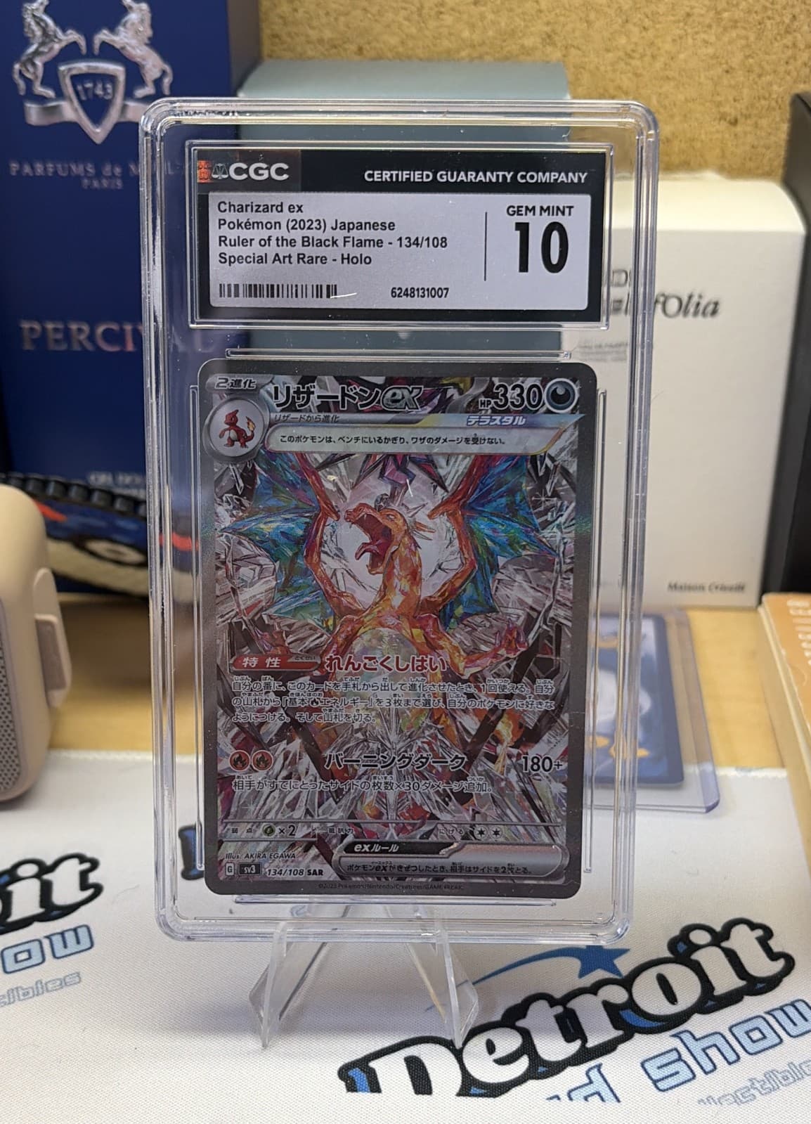 Charizard ex 134/108 Sv3: Ruler of the Black Flame Holo (Japanese) CGC 10