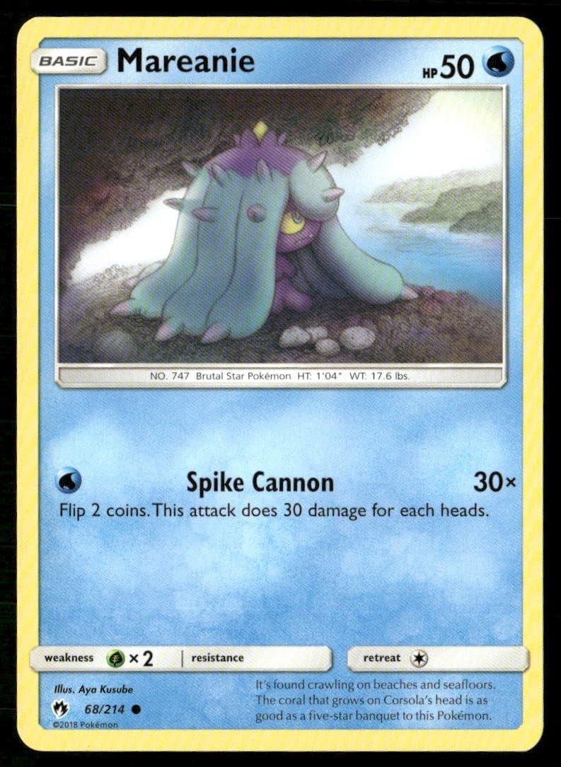 Mareanie 68/214 Common Lost Thunder Pokemon Lightly Played