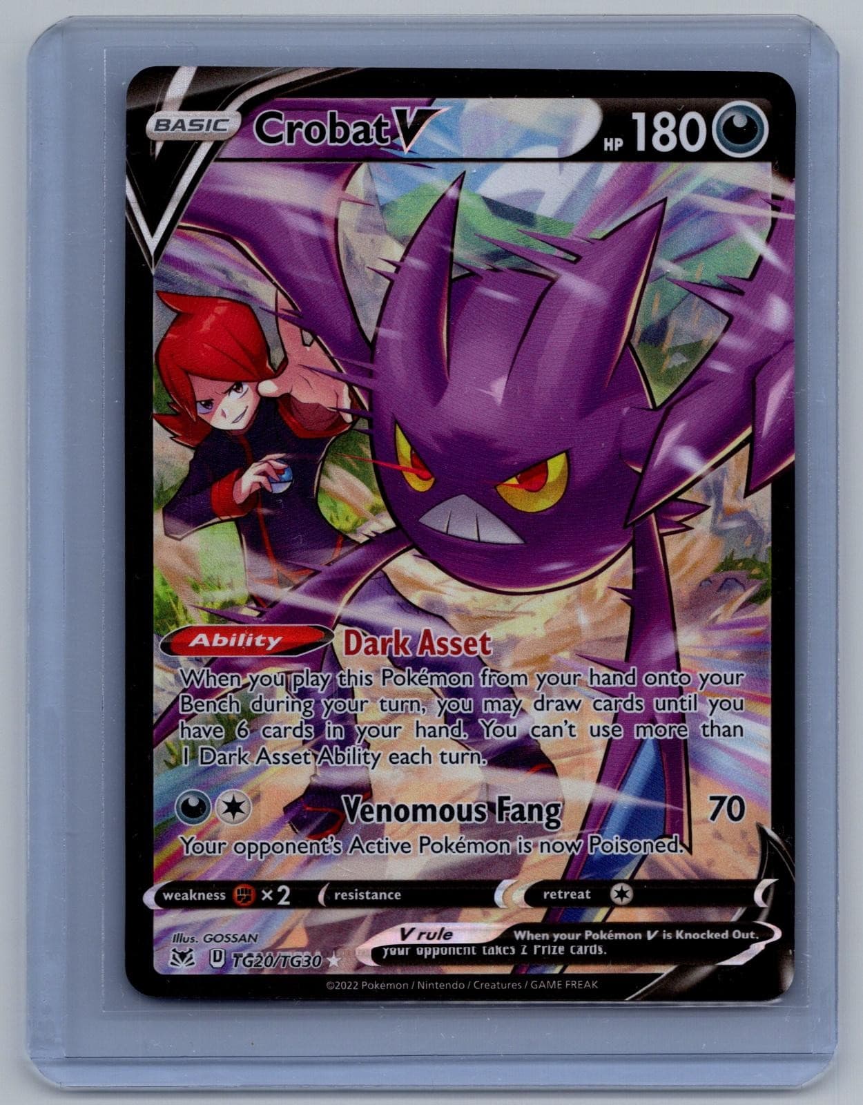 Crobat V TG20/TG30 Holo V Rare Lost Origin Trainer Gallery Pokemon Near Mint