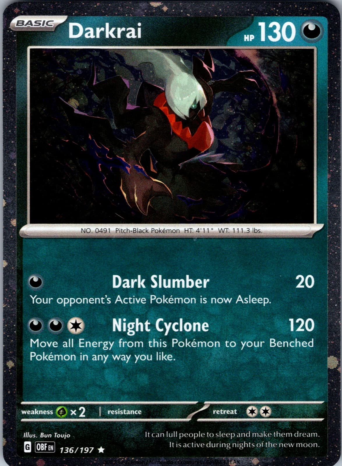 Darkrai Obsidian Flames 136/197 Cosmos Holo EN NM