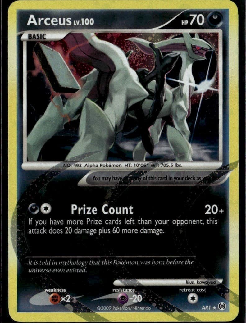 Arceus Holo Rare Arceus AR1 Darkness Holo Pokemon Card
