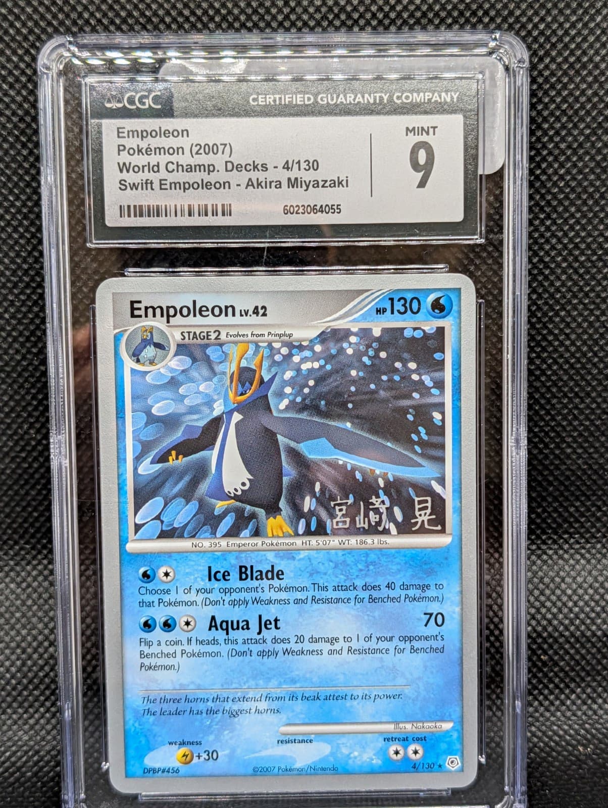 Nintendo Empoleon 4/130 2007 World Champ. Decks Holo CGC 9 Signed
