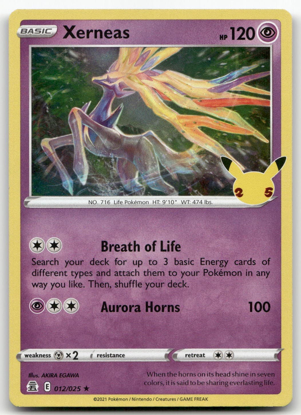 Xerneas #12/25 (Holo) (LP) Celebrations CLB Pokemon