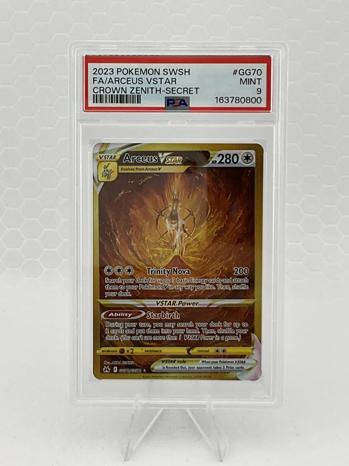 Arceus VSTAR (Secret) GG70/GG70 SWSH: Crown Zenith: Galarian Gallery Holo PSA 9