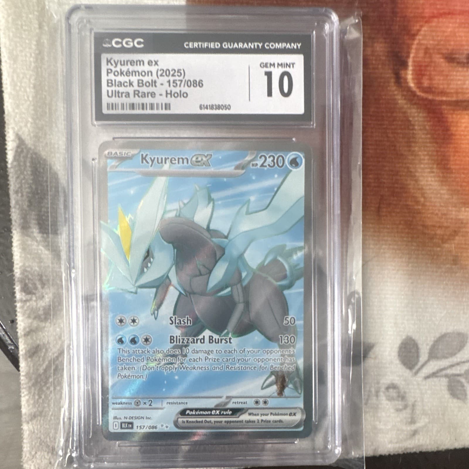 CGC 10 Kyurem ex 157/086 Black Bolt Ultra Rare Holo English 2025