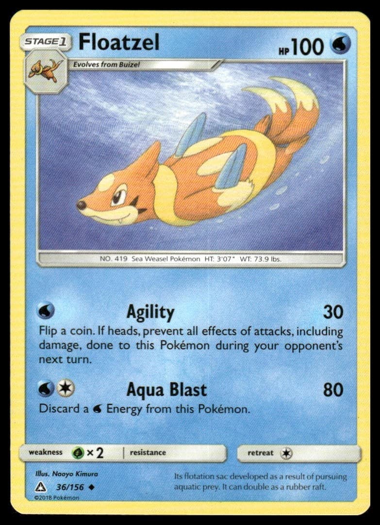 Floatzel 36/156 Uncommon Ultra Prism Pokemon Lightly Played