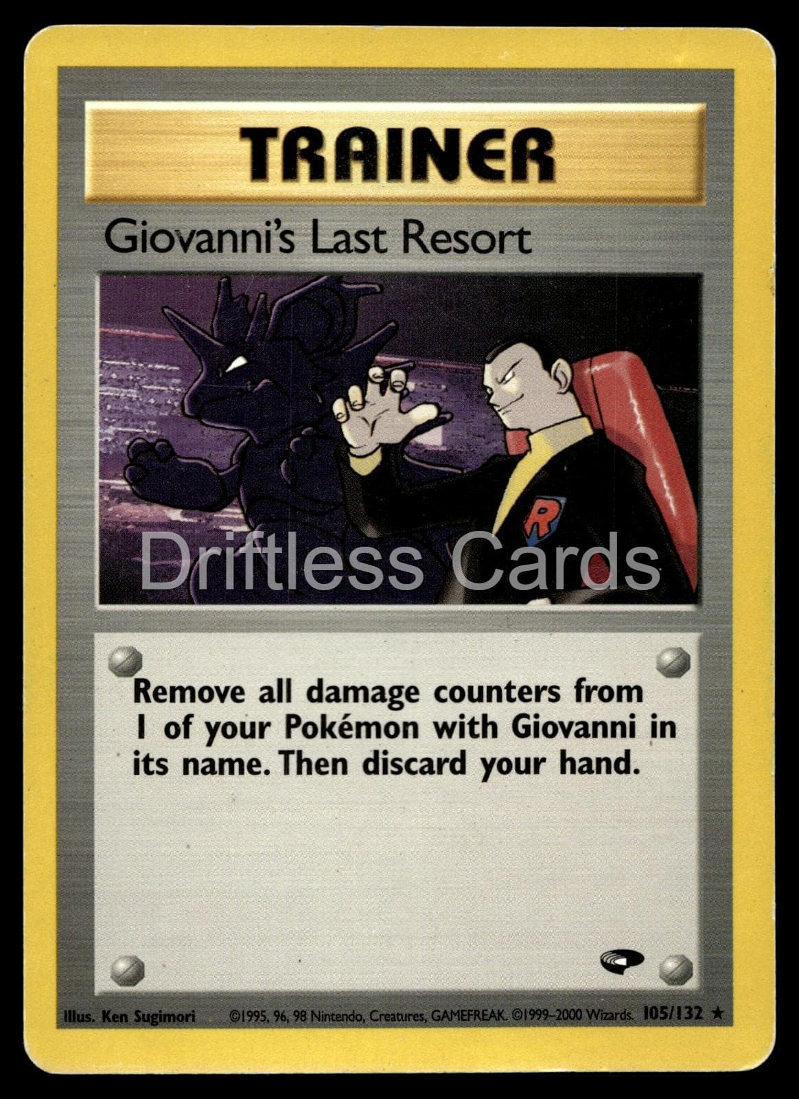 Giovanni's Last Resort 105/132 Rare Gym Challenge Pokemon Unlimited MP
