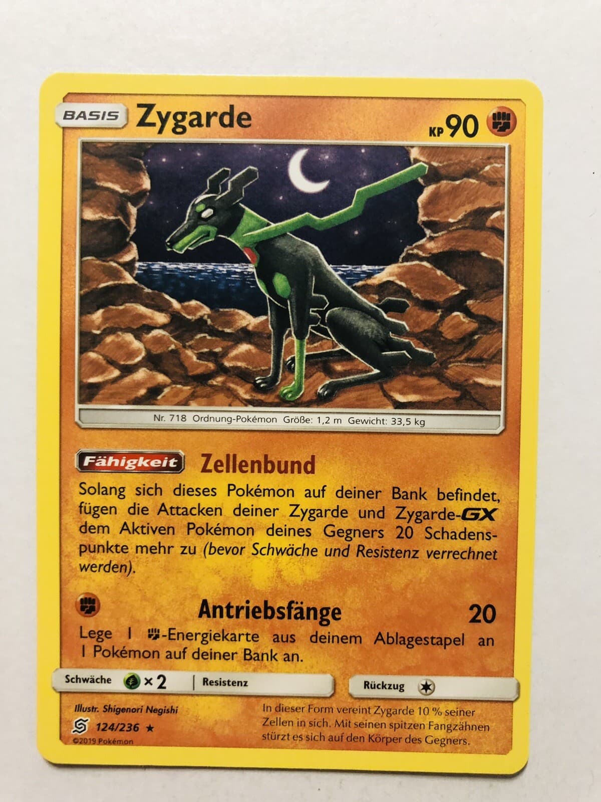 Pokemon Karte Zygarde 124/236 Bund der Gleichgesinnten Deutsch