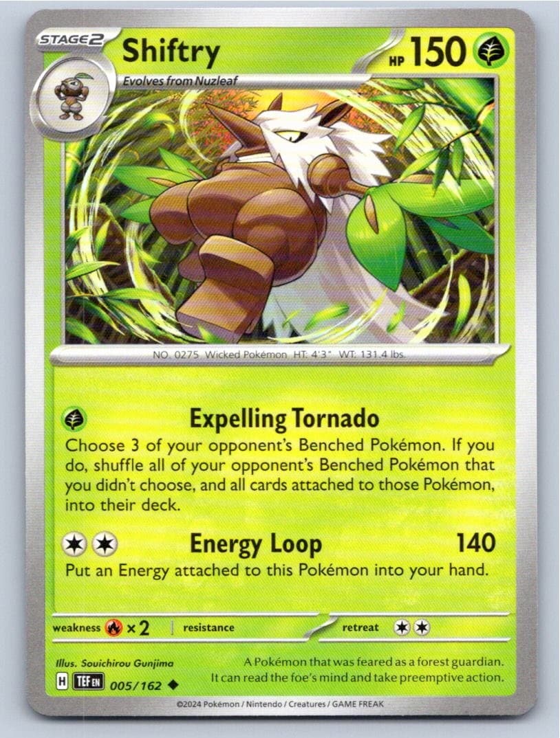 2024 POKEMON SHIFTRY TEMPORAL FORCES 005/162 UNCOMMON NM A42056 FREE S&H