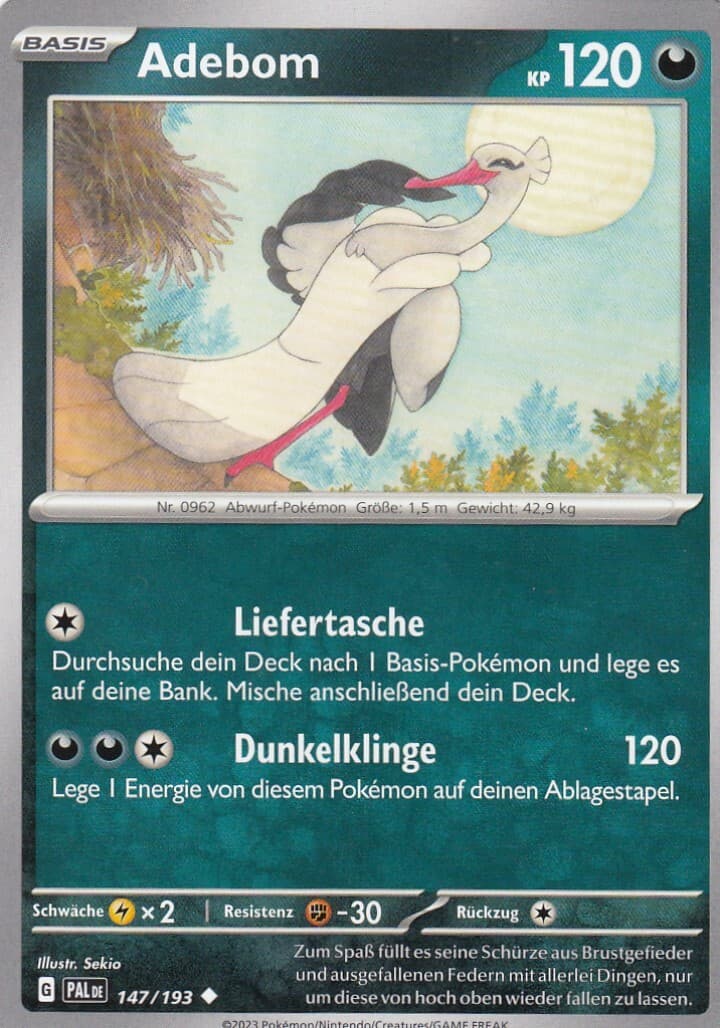 Adebom 147/193 Entwicklungen in Paldea Pokemon Karte Deutsch