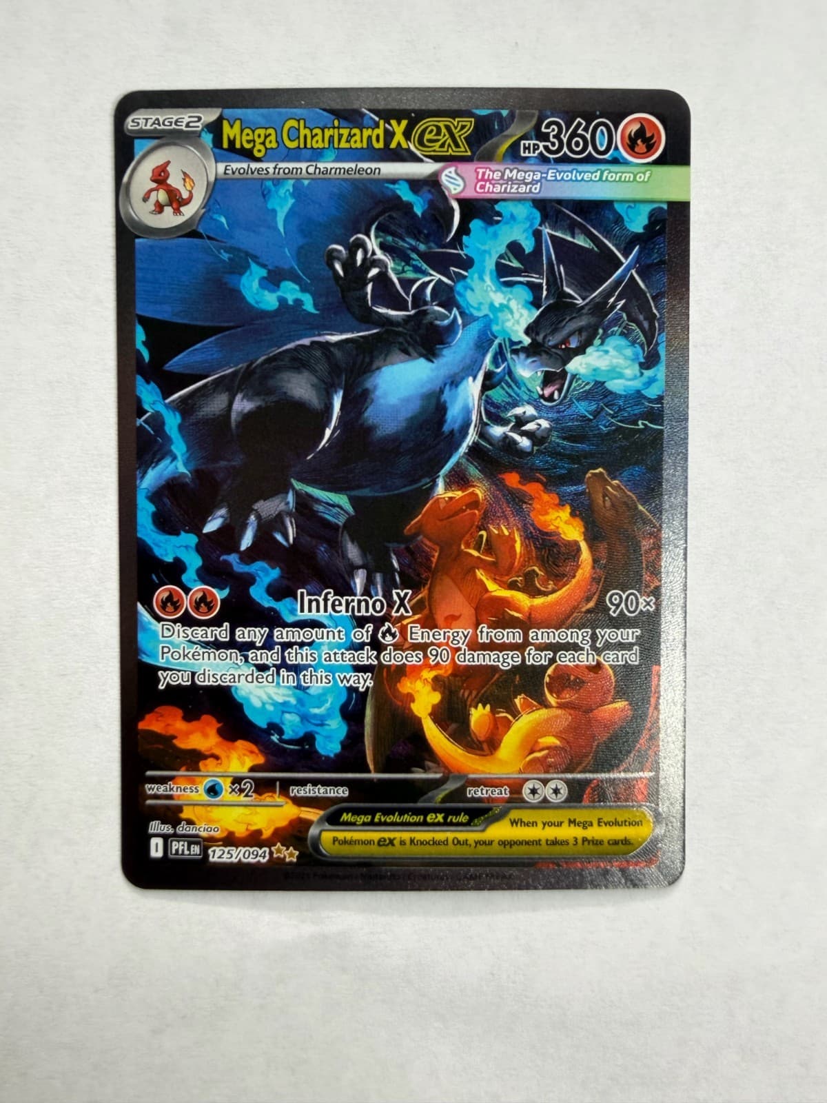Mega Charizard X ex 125/094 SIR Phantasmal Flames Pokemon Card NM English