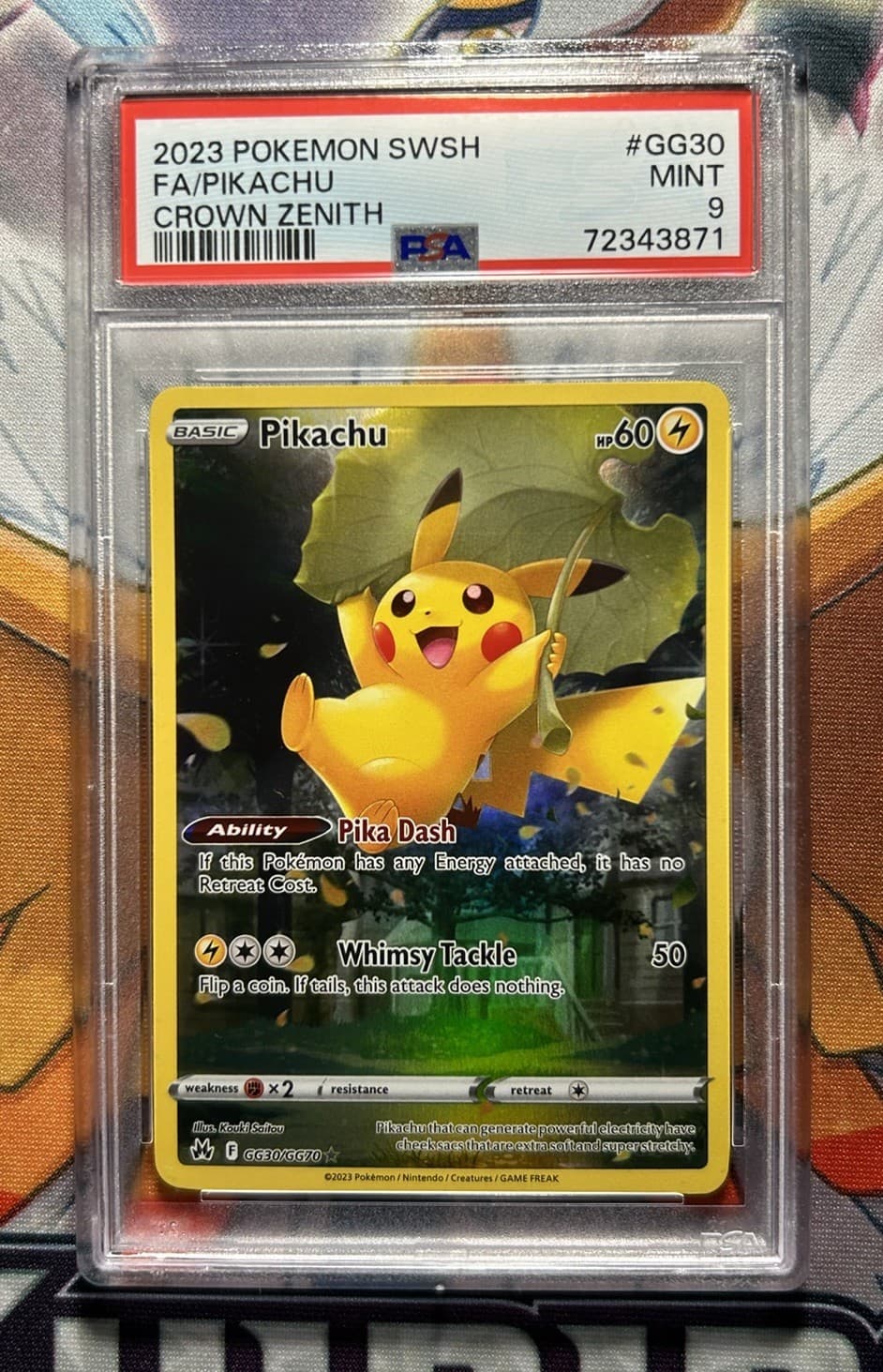 2023 Pokemon Crown Zenith Pikachu Full Art #GG30 PSA 9