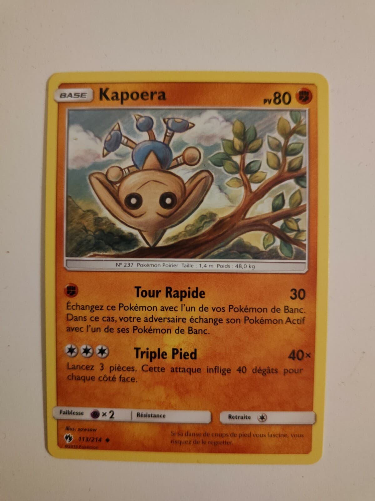 Carte Pokemon - Kapoera 113/214 - SL08 : Tonnerre Perdu