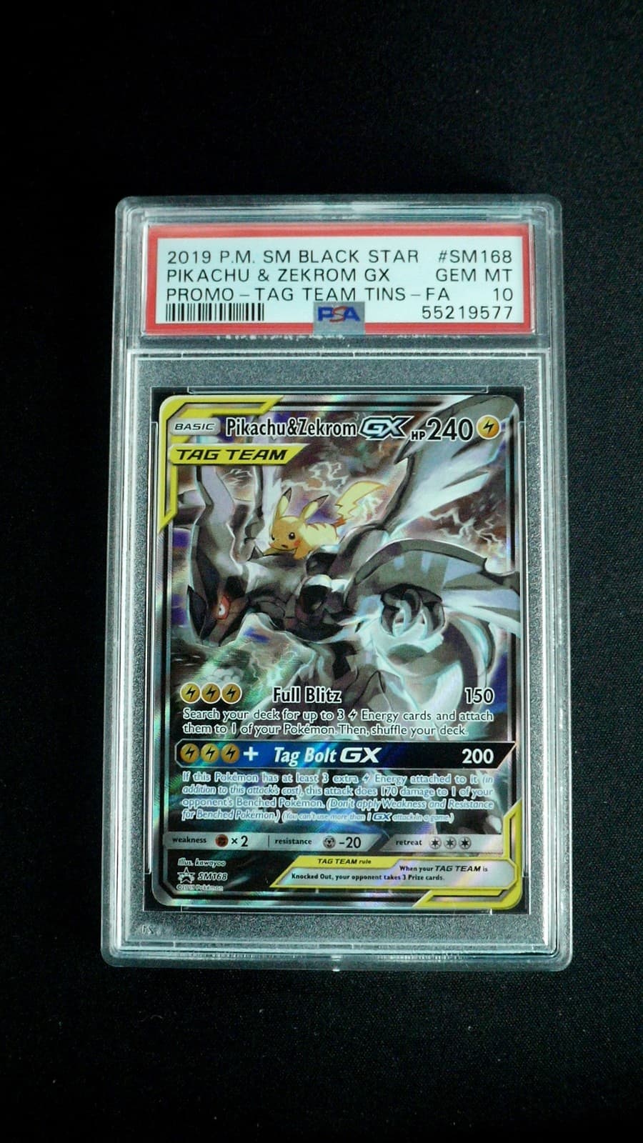 Pikachu & Zekrom GX Pokemon SM Promos SMP #SM168 PSA 10
