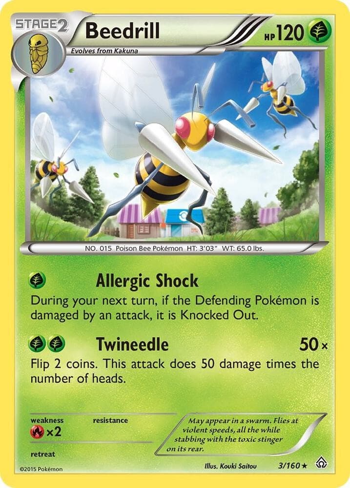 Beedrill #3/160 Xy - Primal Clash Rare Pokemon TCG MP