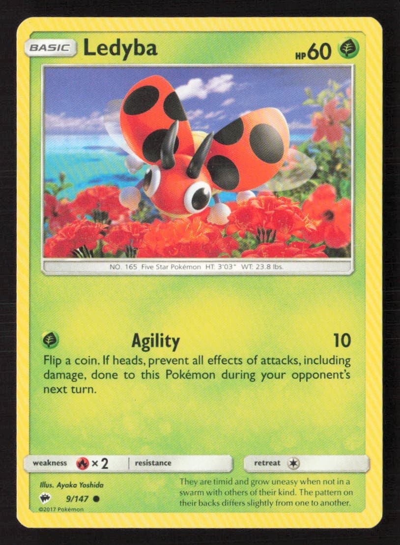 Ledyba 9/147 Common Burning Shadows Pokemon Lightly Played