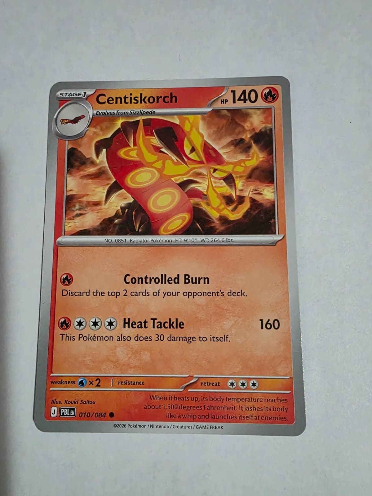Pokemon Pitch Black Centiskorch 10/84 common NM
