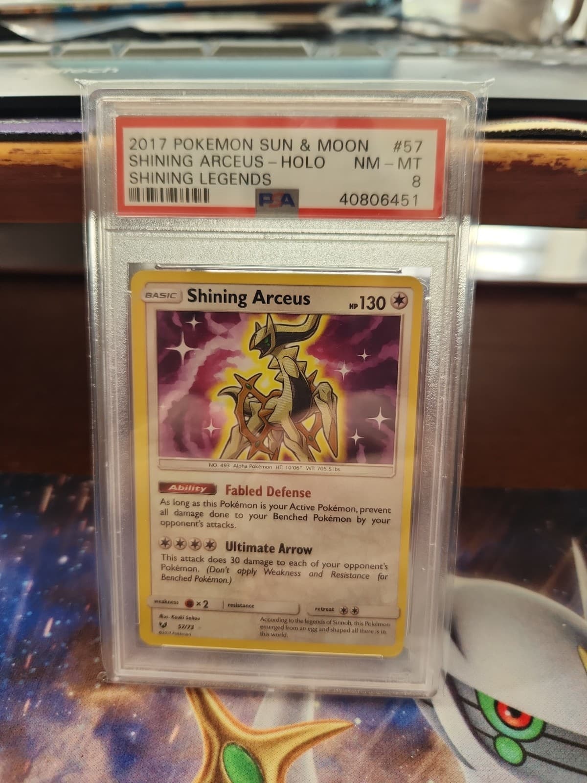 Shining Arceus 57/73 Shining Legends Holo Psa 8