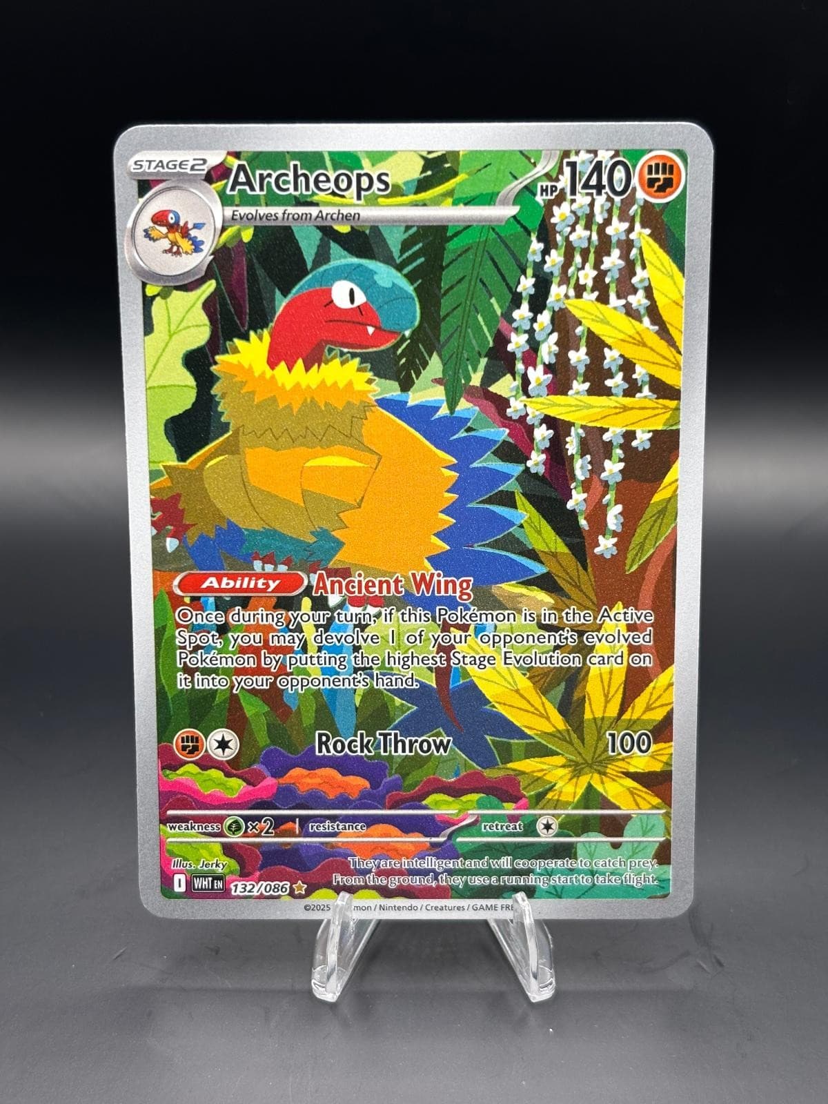 Archeops 132/086 Illustration Rare White Flare Pokemon Holo Near Mint