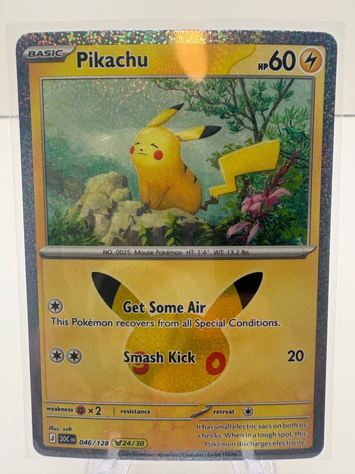 Pikachu 46/128 (24/30) Pokemon 30th Celebration Holo