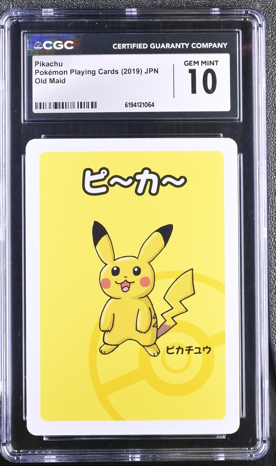 Pikachu Old Maid Pokemon Playing Cards Jpn CGC 10 Gem Mint