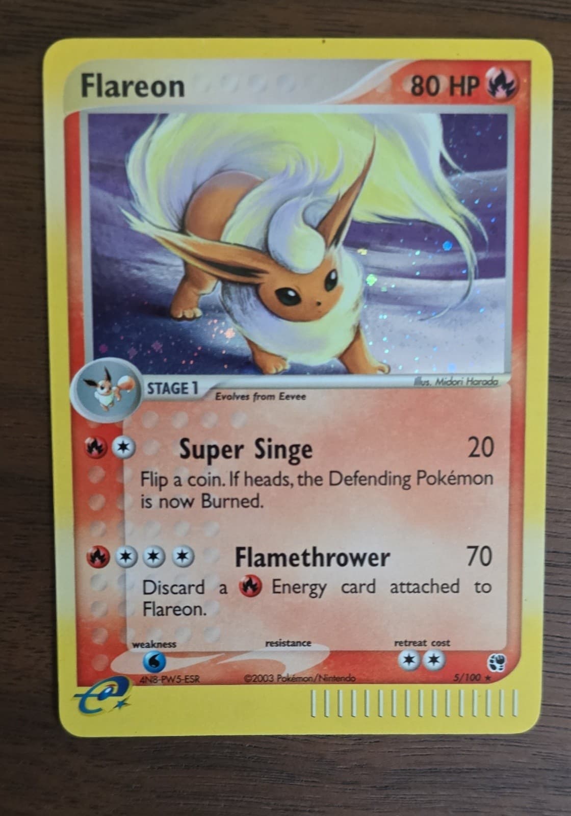 Flareon 5/100 EX Sandstorm Holo
