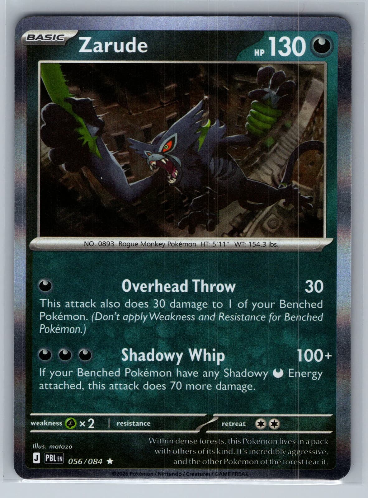 Zarude #56/84 2026 Pitch Black Pokemon TCG