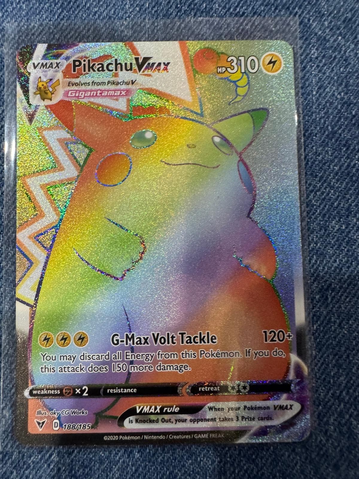 Pikachu VMAX 188/185 Rainbow Rare Vivid Voltage Pokemon Holo NM