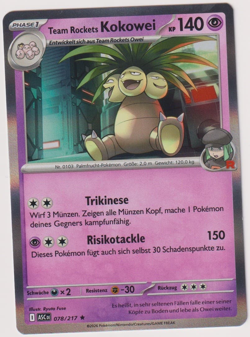 Pokemon TCG Team Rockets Exeggutor #78/217 Rare (R) Holo Deutsch 2026