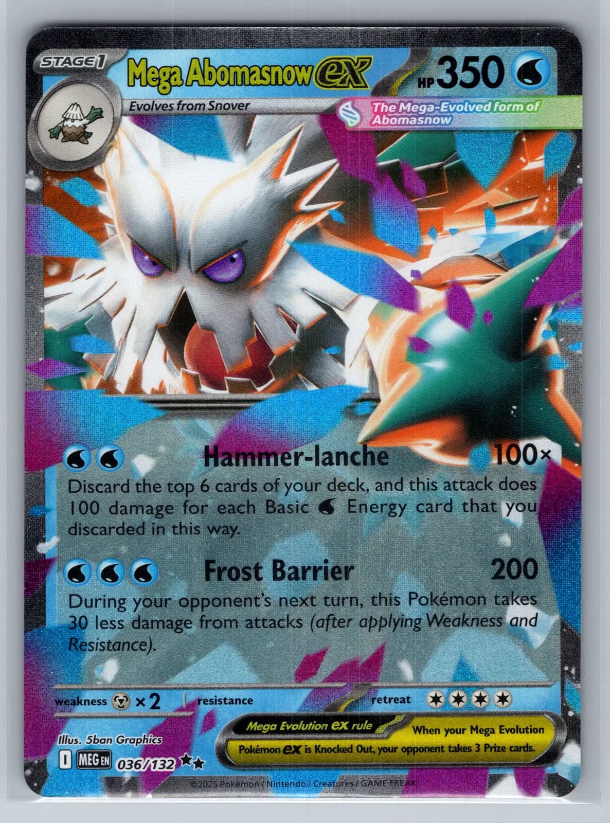 Mega Abomasnow EX #36/132 2025 Mega Evolution Pokemon TCG