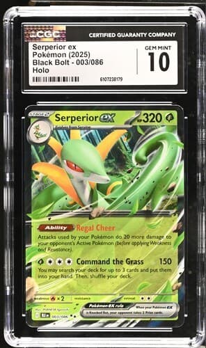 Pokémon TCG - Serperior ex 003/086 Black Bolt Holo CGC 10 EX Grass 2025