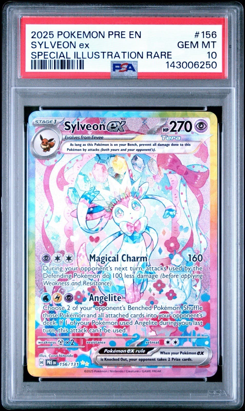 Sylveon EX 156/131 PSA 10 Prismatic Evolutions SAR Eeveelution Pokemon Card TCG