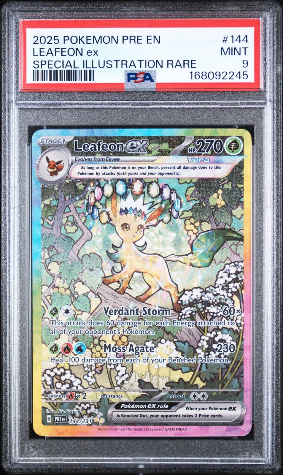 Leafeon Ex SIR 2025 Pokemon Prismatic Evolutions 144/131 PSA 9