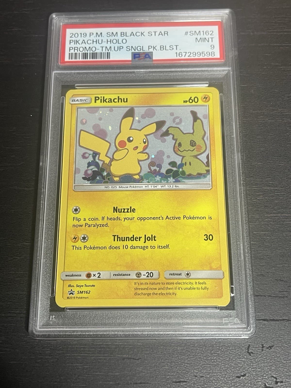 Pikachu SM162 Sm Holo PSA 9