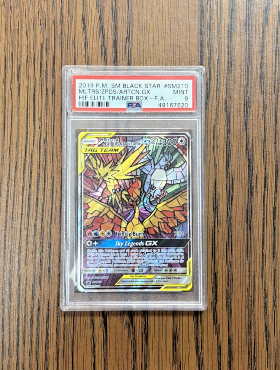 Pokemon Moltres Zapdos Articuno GX Hidden Fates Promo SM210/68! Graded PSA9!