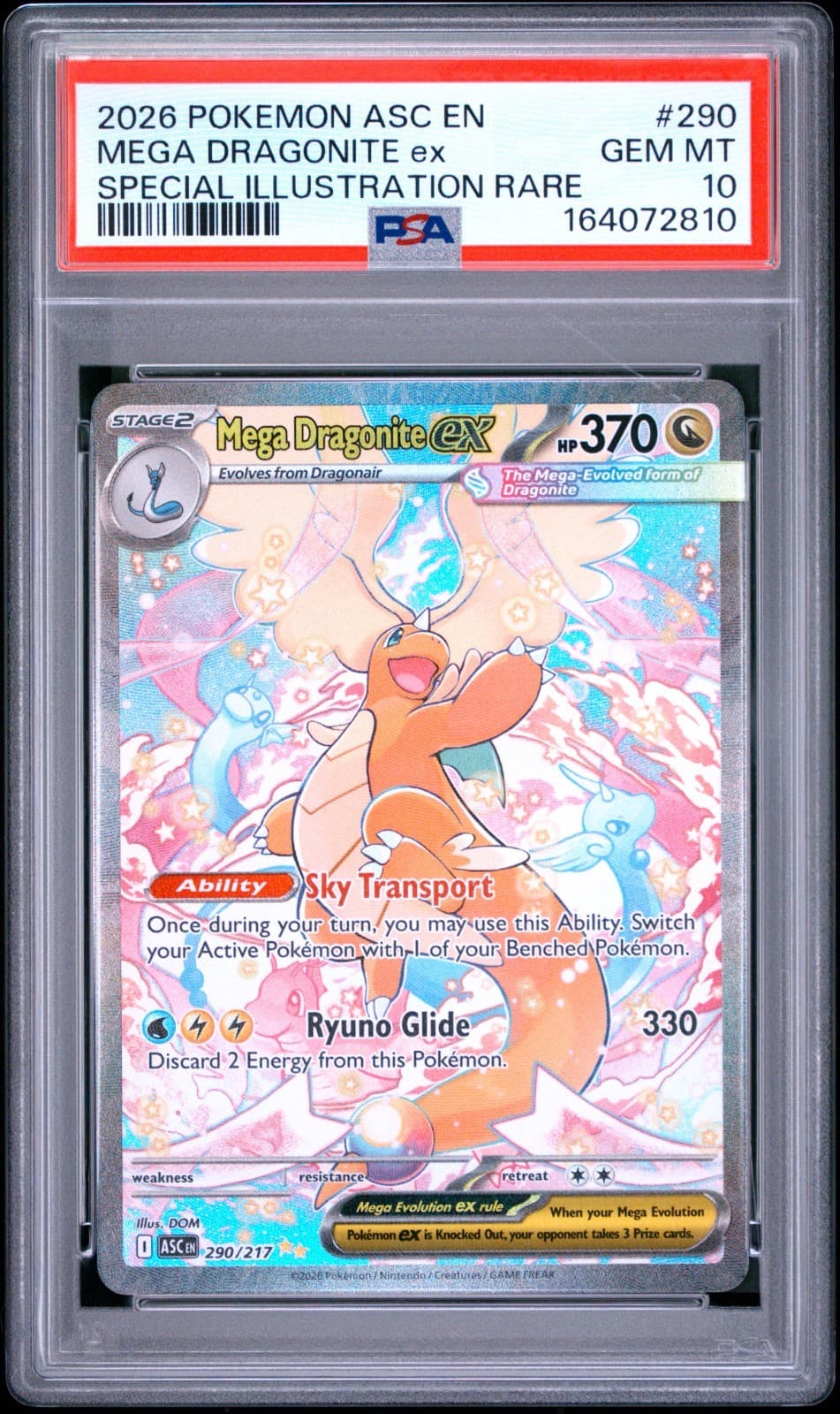 🐉💎 PSA 10 Mega Dragonite ex #290/217 SIR | Ascended Heroes 2026 Pokémon
