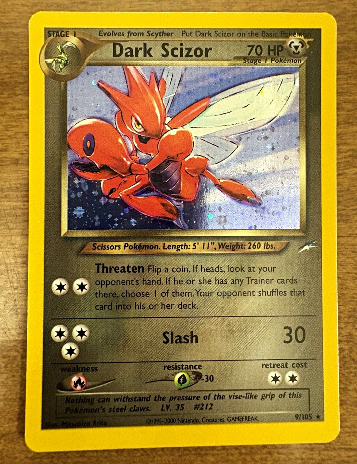 Pokémon TCG Dark Scizor Neo Destiny Holo Rare Card 9/105 English 2000