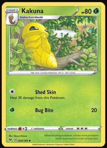 Kakuna - 002/185 - Uncommon (Near Mint) Vivid Voltage - Grass Pokémon