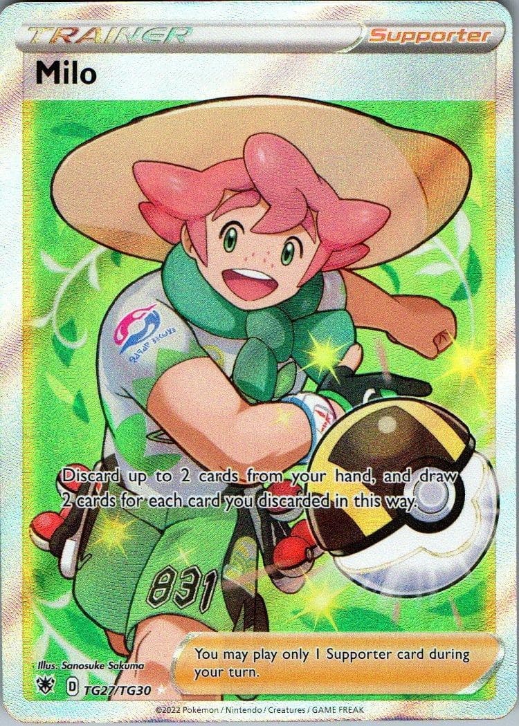 Milo TG27/TG30 Ultra Rare Astral Radiance Trainer Gallery Pokemon Holo Near Mint