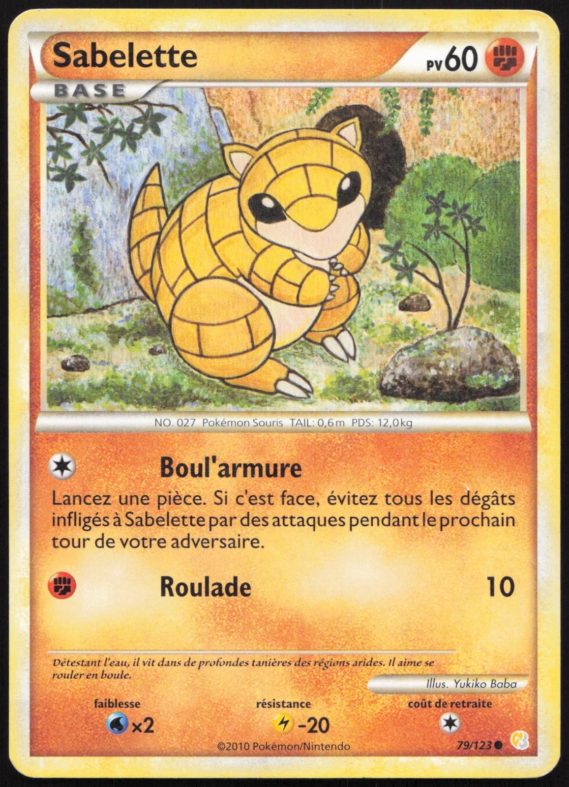 Carte Pokémon Sabelette 79/123 HeartGold SoulSilver Français
