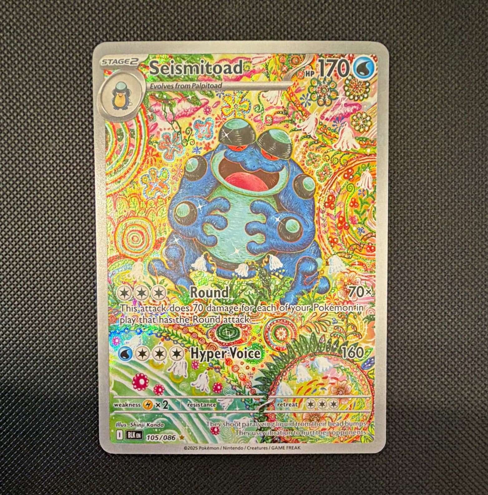 Pokemon TCG Seismitoad 105/086 SV Black Bolt Illustration Rare Eng MINT