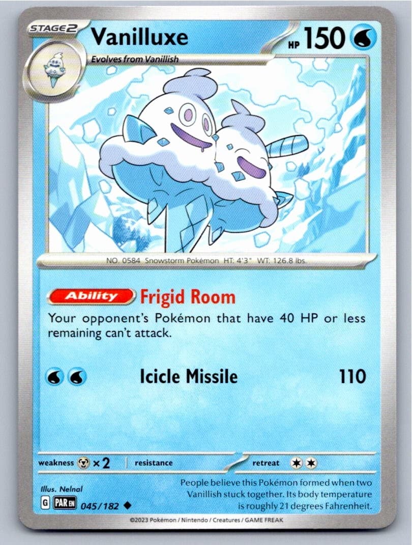 2023 POKEMON VANILLUXE PARADOX RIFT 045/182 UNCOMMON NM A14594 FREE S&H