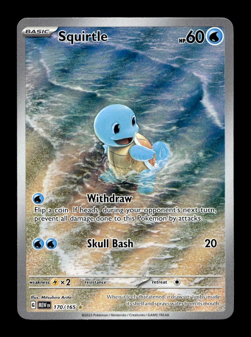 Squirtle 170/165 Illustration Rare 151 Pokemon Holo Near Mint